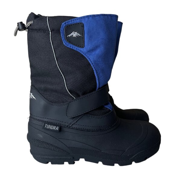Tundra Kids Quebec Winter Boots Black / Royal Size 5 - Picture 1 of 16